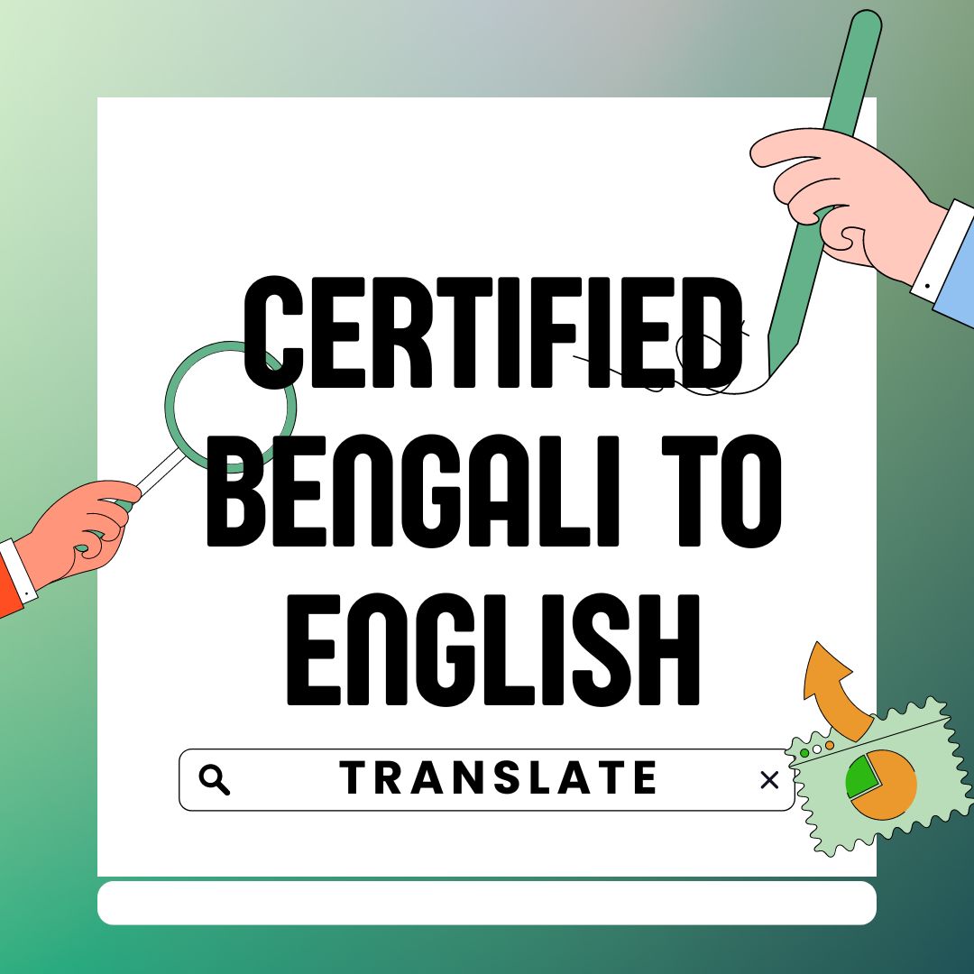 Certified Bengali to English translation